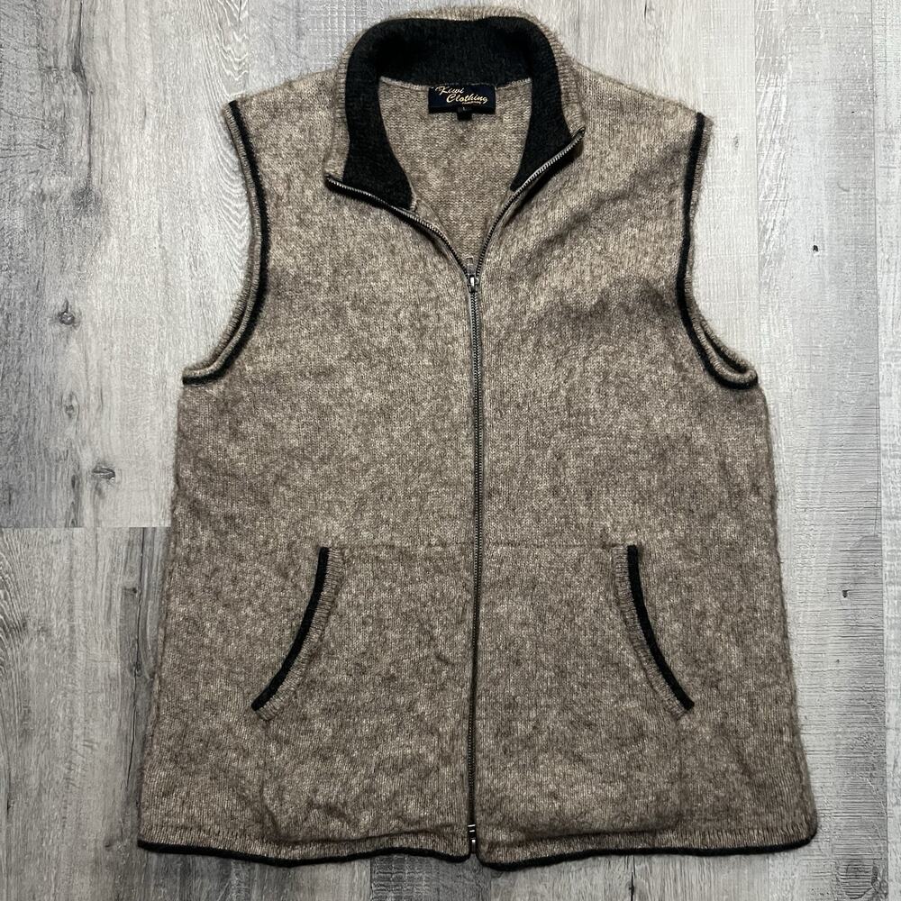 The Kiwi Clothing Company New Zealand Possum Merino Wool Fuzzy Shaggy Vest L
